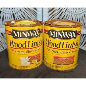 MINWAX 245 Golden Pecan Oil Based Wood Stain 32 Fl‎ Oz Lot Of 2